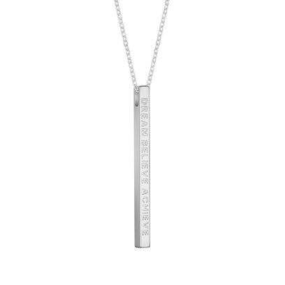 Silver Dream Believe Achieve Necklace - MantraBand