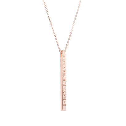 Rose Gold Dream Believe Achieve Necklace - MantraBand